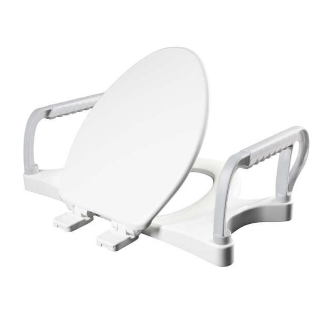 The Bemis Assist™ Standard Height Premium Toilet Seat features the Stay·Tite Installation System and sturdy support arms on both sides for enhanced stability.