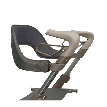Close-up of the padded, ergonomic handlebar and Backrest For byAcre Overland Carbon Fiber Rollators, highlighting its modern design against a white background.