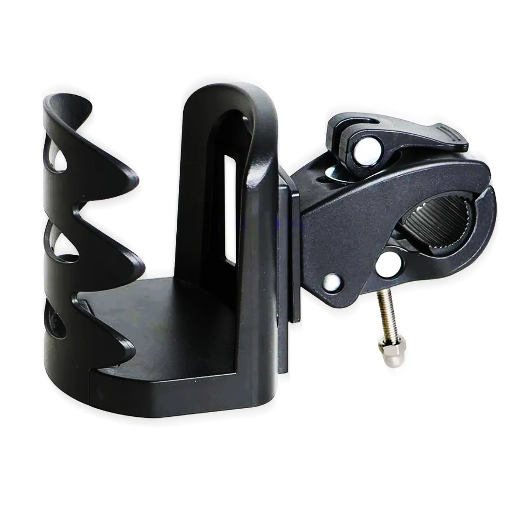 ComfyGO Cup & Beverage Holder is black and compact