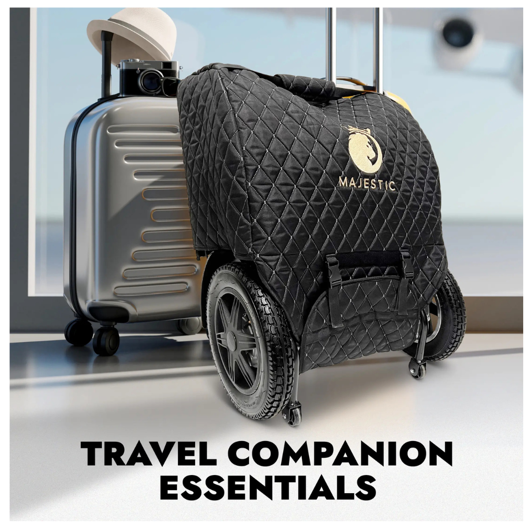 the comfygo powerchair travel bag is similar to a small carry on suitcase and is the perfect travel companion