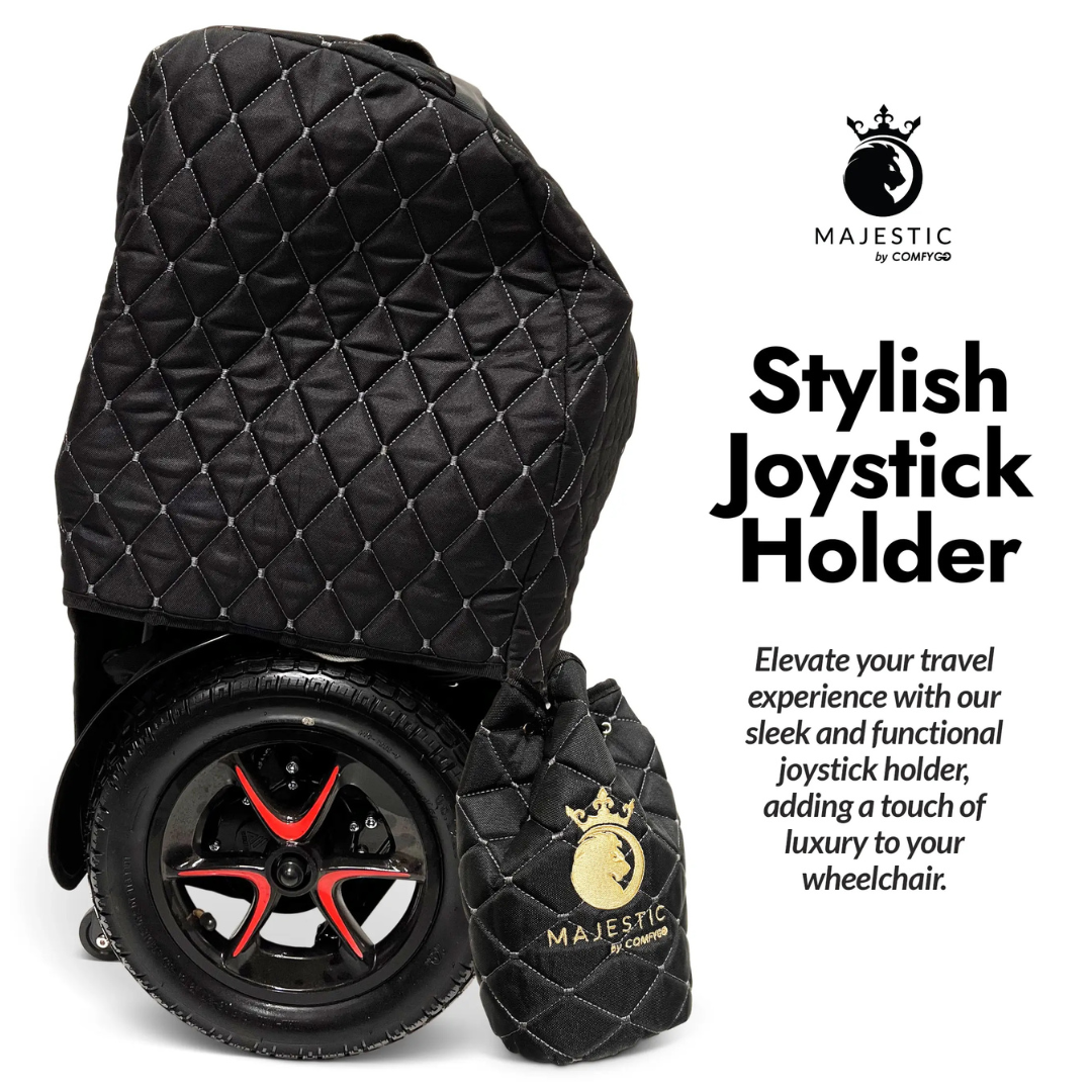the comfygo travel bag comes with a stylish joystick holder protection bag as well