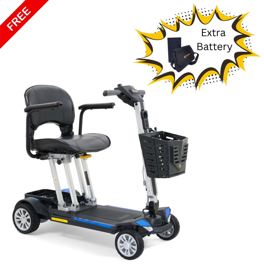 Golden Buzzaround GB120 Carry-On Travel Scooter with FREE Extra Battery