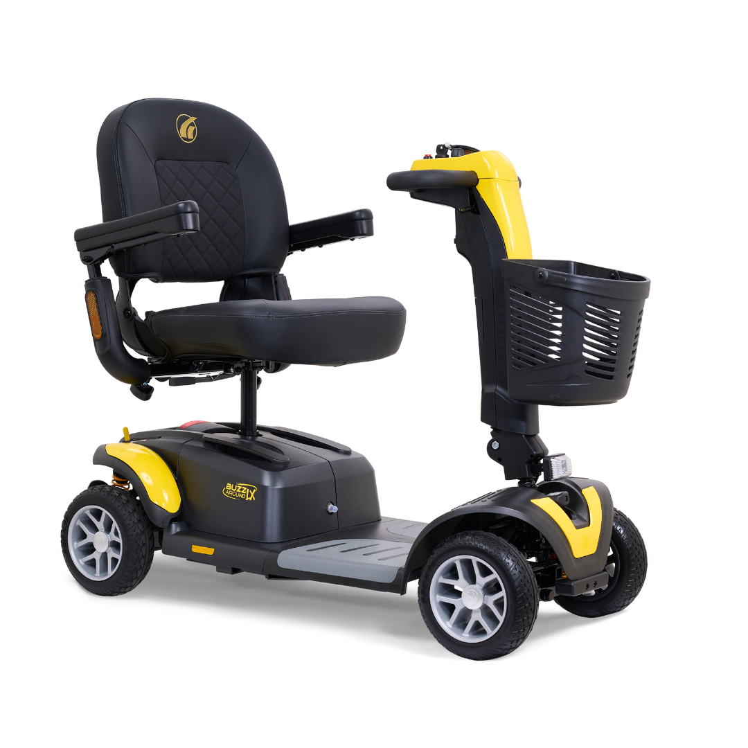 Golden Buzzaround LX GB149 - Heavy Duty 4 Wheel Portable Mobility Scooter Yellow