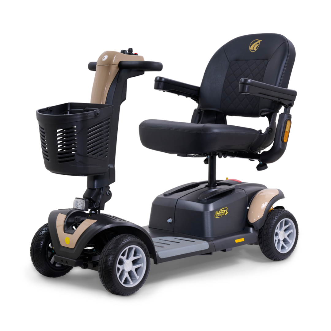 Golden Buzzaround LX GB149 - Heavy Duty 4 Wheel Portable Mobility Scooter Tan