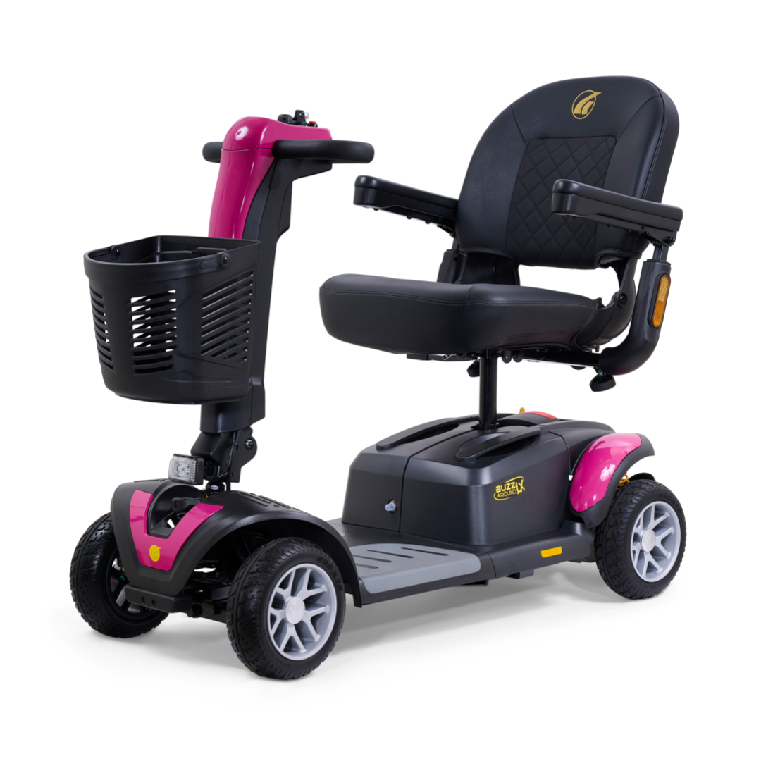 Golden Buzzaround LX GB149 - Heavy Duty 4 Wheel Portable Mobility Scooter Pink