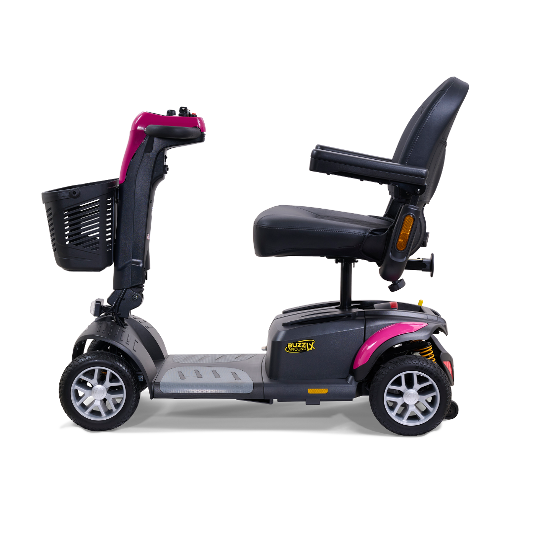 Golden Buzzaround LX GB149 - Heavy Duty 4 Wheel Portable Mobility Scooter Pink