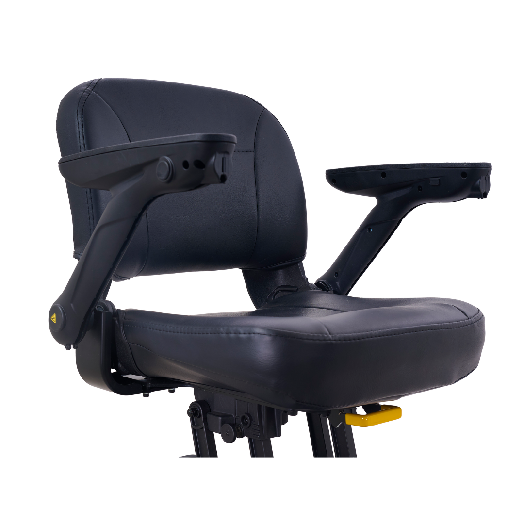 The Golden Buzzaround GB220 CarryOn HD Travel Scooter, shown against a white background, offers sturdy support and comfort—similar to designs with a 400 lb. weight capacity—ideal for those seeking reliable mobility.