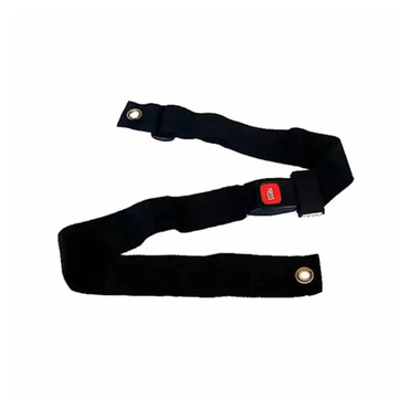 The Karman Healthcare Wheelchair Seat Belt is a 45 black nylon strap featuring metal grommets at each end and a red push-button buckle, designed in clamp style. The SB-22 model is displayed on a plain white background.