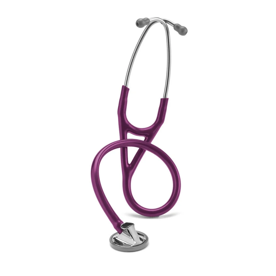 Plum-colored Littmann® Master Cardiology™ Stethoscope with a single-sided chestpiece and silver metal tubing.