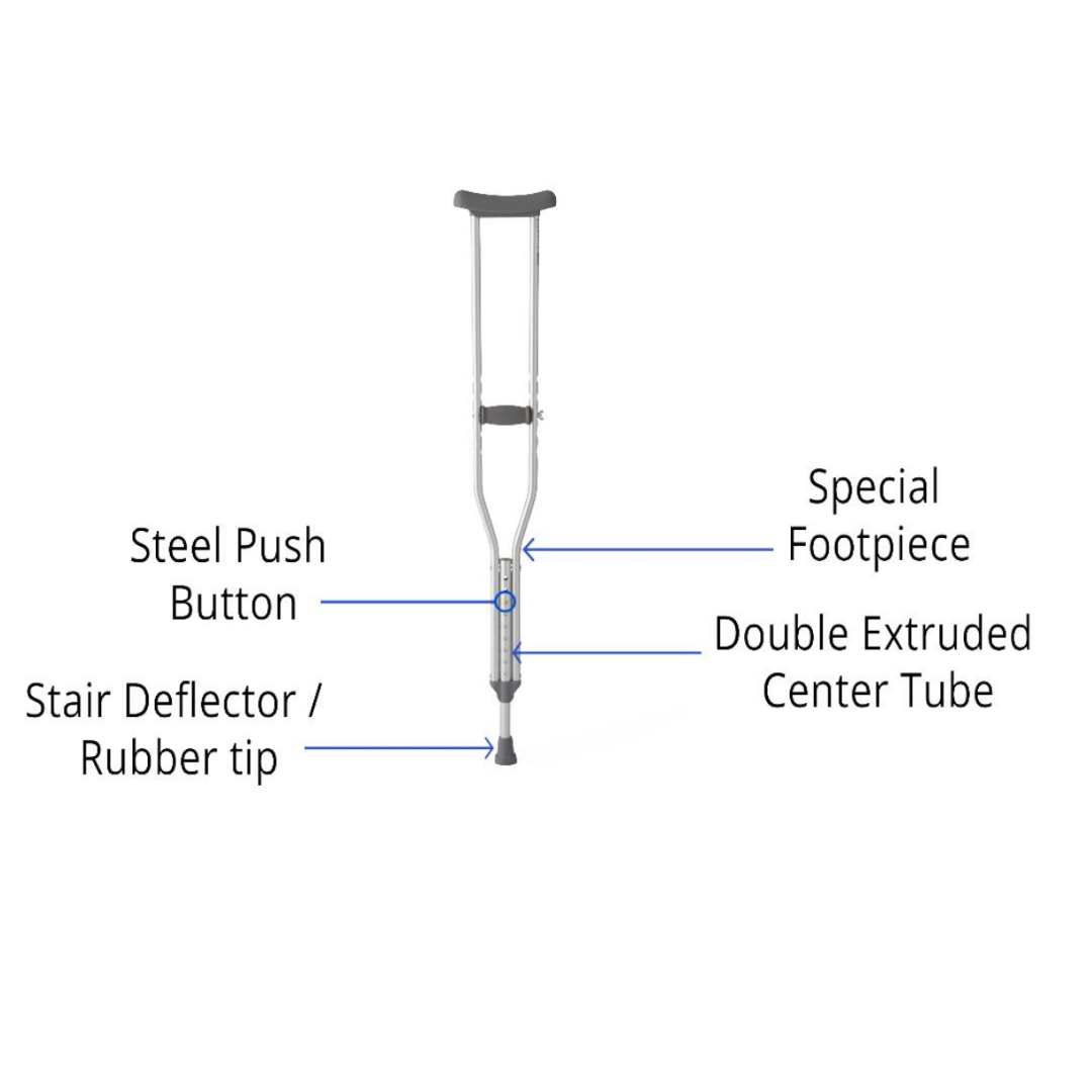 Medline Aluminum Push-Button Crutches
