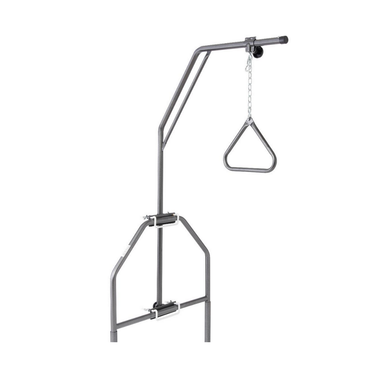 The Medline Economy Trapeze Patient Repositioner features a triangular handgrip on a chain, providing bed mobility support and assisting patients in lifting themselves for easier movement and transfer.