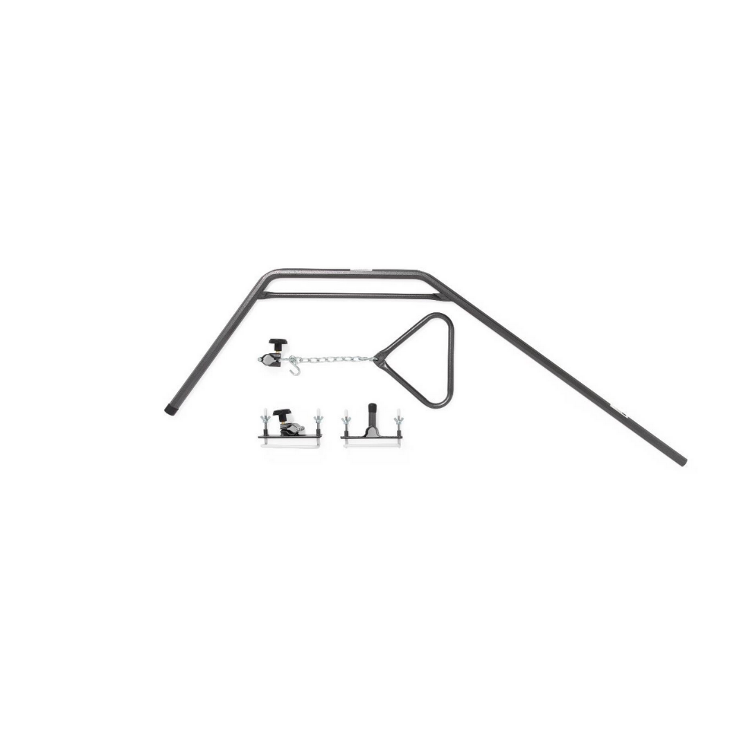 The Medline Economy Trapeze Patient Repositioner, shown on a white background, includes a support frame, chain, and mounting hardware—providing essential bed mobility assistance for safe patient transfers.