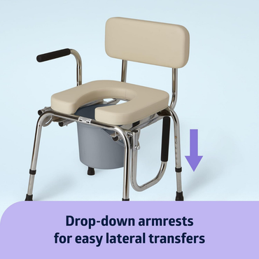 Medline Padded Bedside Drop-Arm Commode