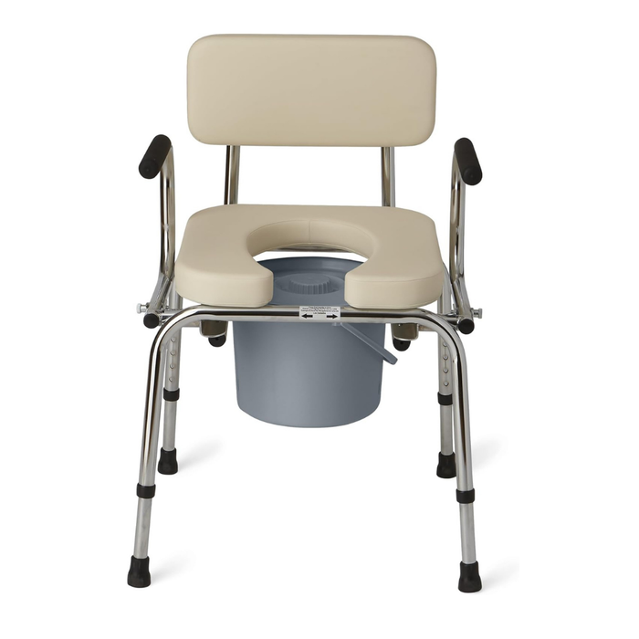 Medline Padded Bedside Drop-Arm Commode