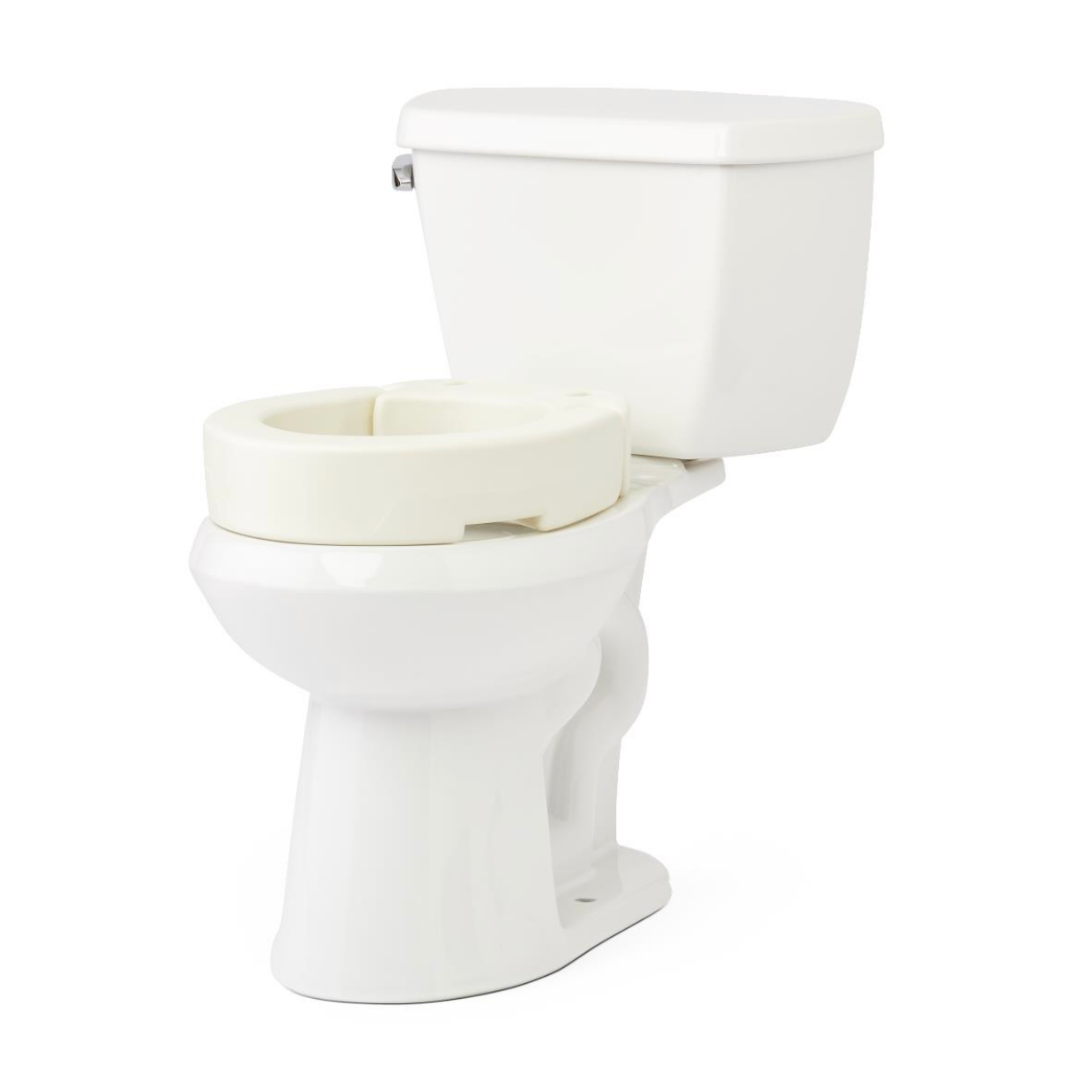 The Medline 3.5 Raised Hinged Bariatric Toilet Seat increases accessibility and comfort for families or users with limited mobility, fitting securely on standard toilets for easy use and support.