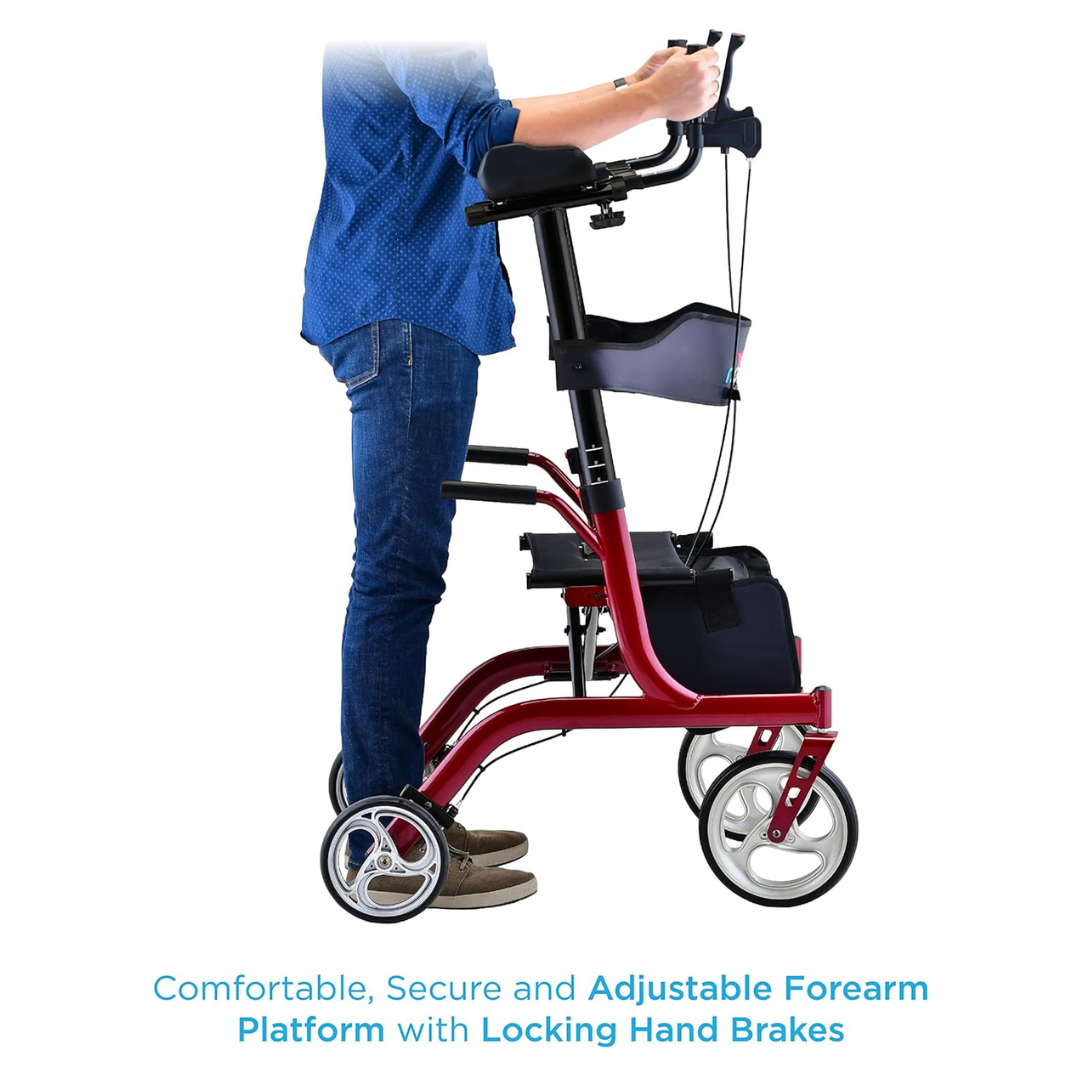 Nova Medical Phoenix Rise UP Rollator - Upright Walker with Padded Forearm Support