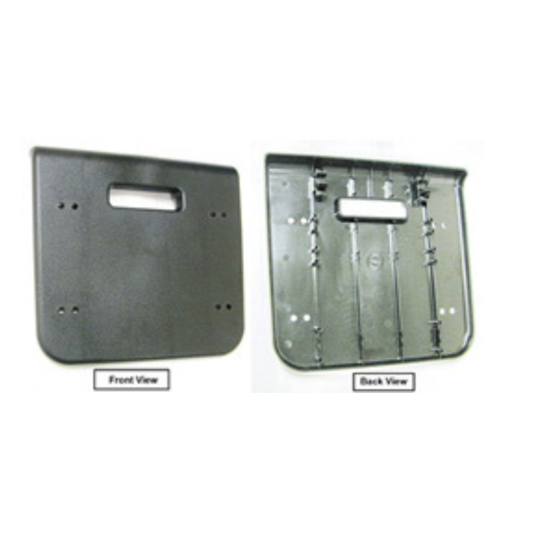 Two views of the Nova Seat Replacement for 4200 Series Rollators: the left image shows the smooth front, while the right displays structural supports and mounting slots specific to 4203 models.