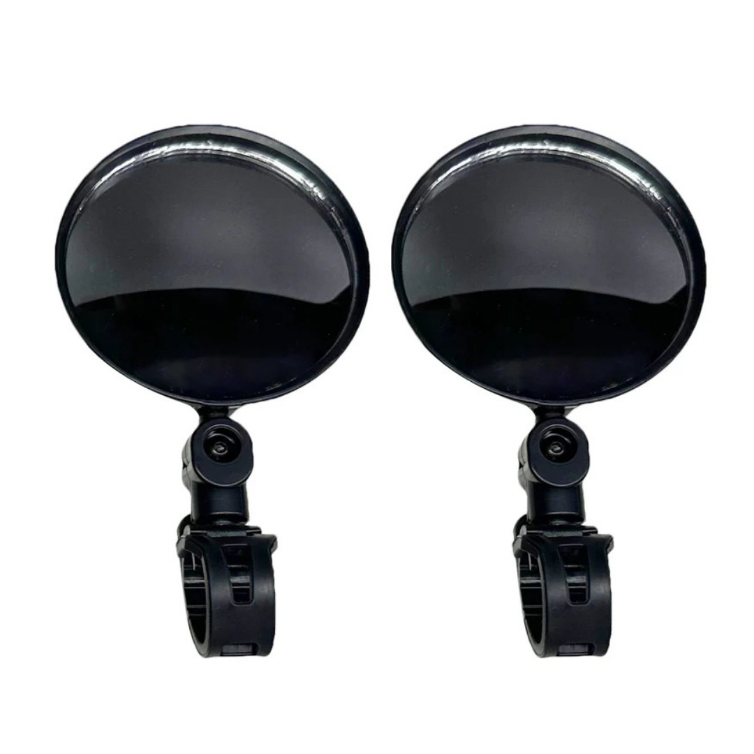 The Paiseec Mobility Scooter S3 Accessory Package features round black mirrors with adjustable mounts, ideal as mobility accessories, shown side by side on a white background.
