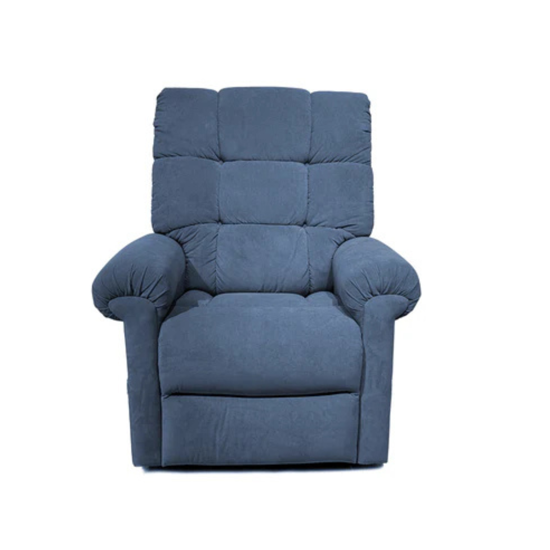 The Journey Perfect Sleep Reclining Lift Chair with Heat offers ultimate comfort with a high backrest, cushioned armrests, and cozy quilted upholstery. Set against a white background, it combines therapeutic heat and massage for an unparalleled relaxing experience.