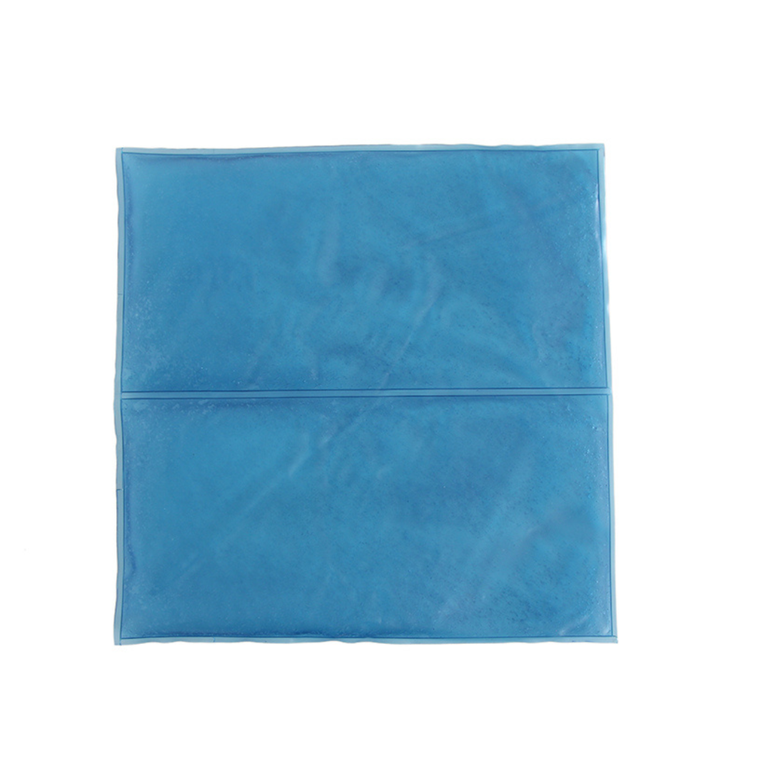 The Protekt® Ultra Molded Dual-Layer Portable Mobility Cushion is a square blue gel cushion with a visible horizontal seam, shown on a white background.