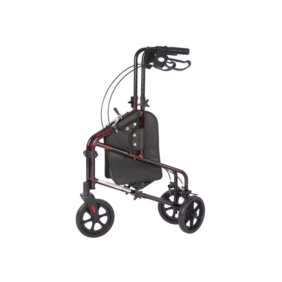 Rhythm Rally Lite - Aluminum 3 Wheel Walker Rollator with Tote folded