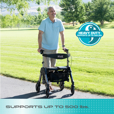 Signature Life Wonder Rollator HD - Portable Bariatric Walker