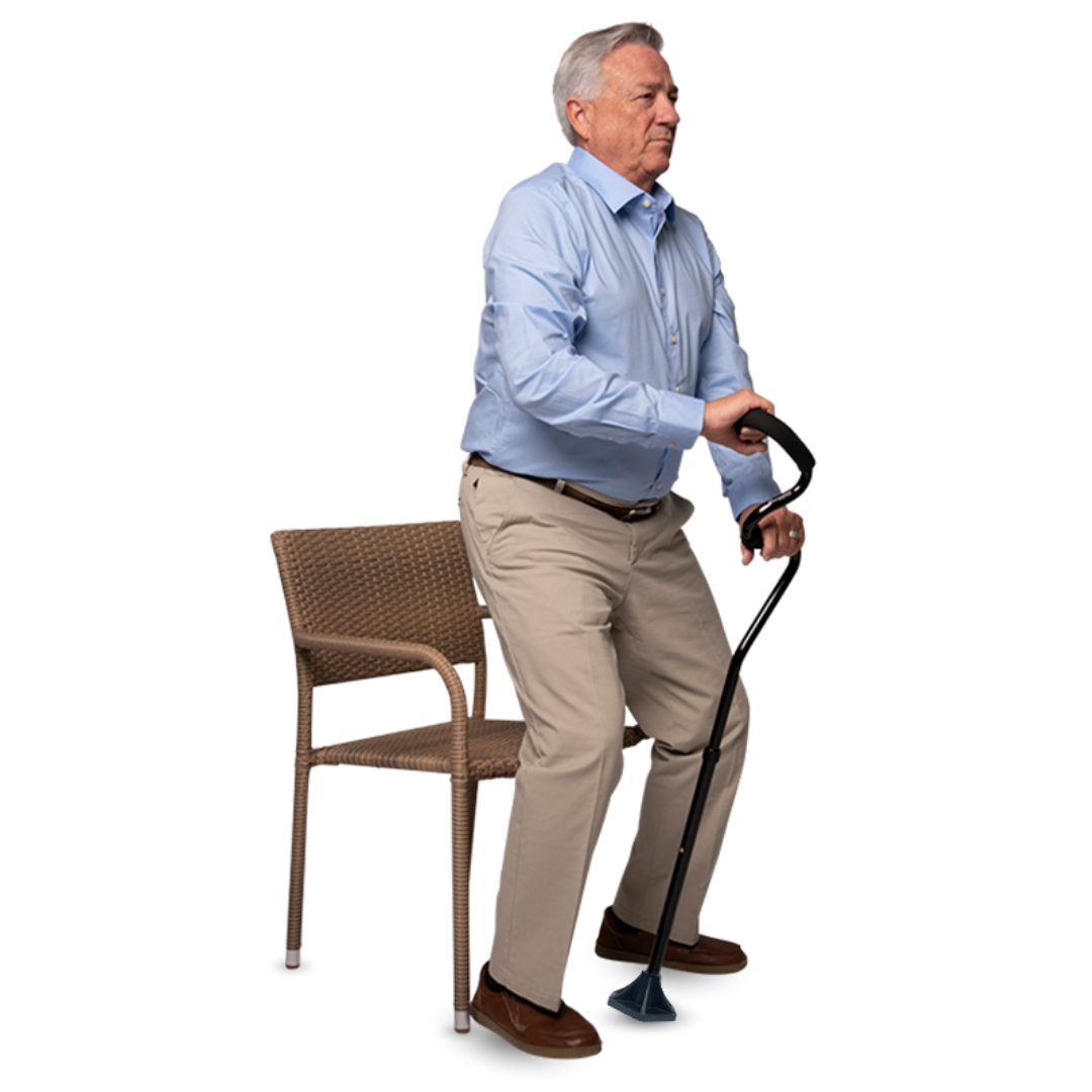 StrongArm Cane - Self Standing Base with Bariatric Ergonomic Handle Support
