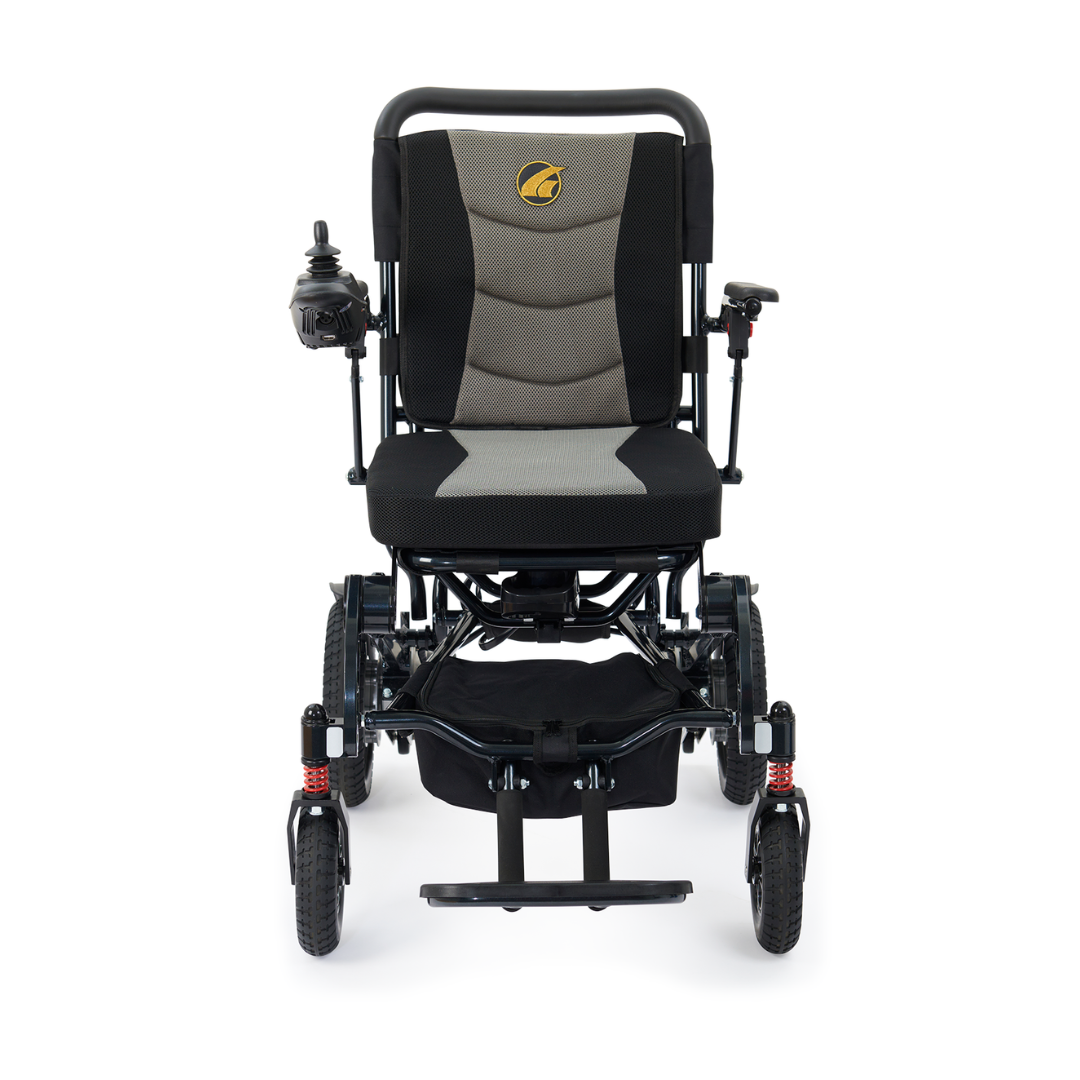 Front view of the Golden Tech Stride Folding Lightweight Powerchair