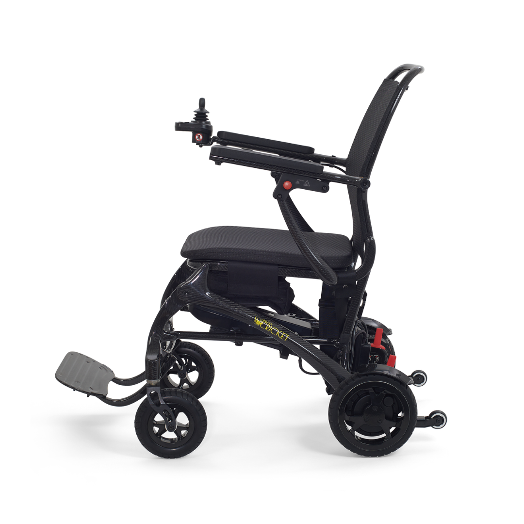 side view Golden Tech Carbon Fiber Cricket Power Wheelchair