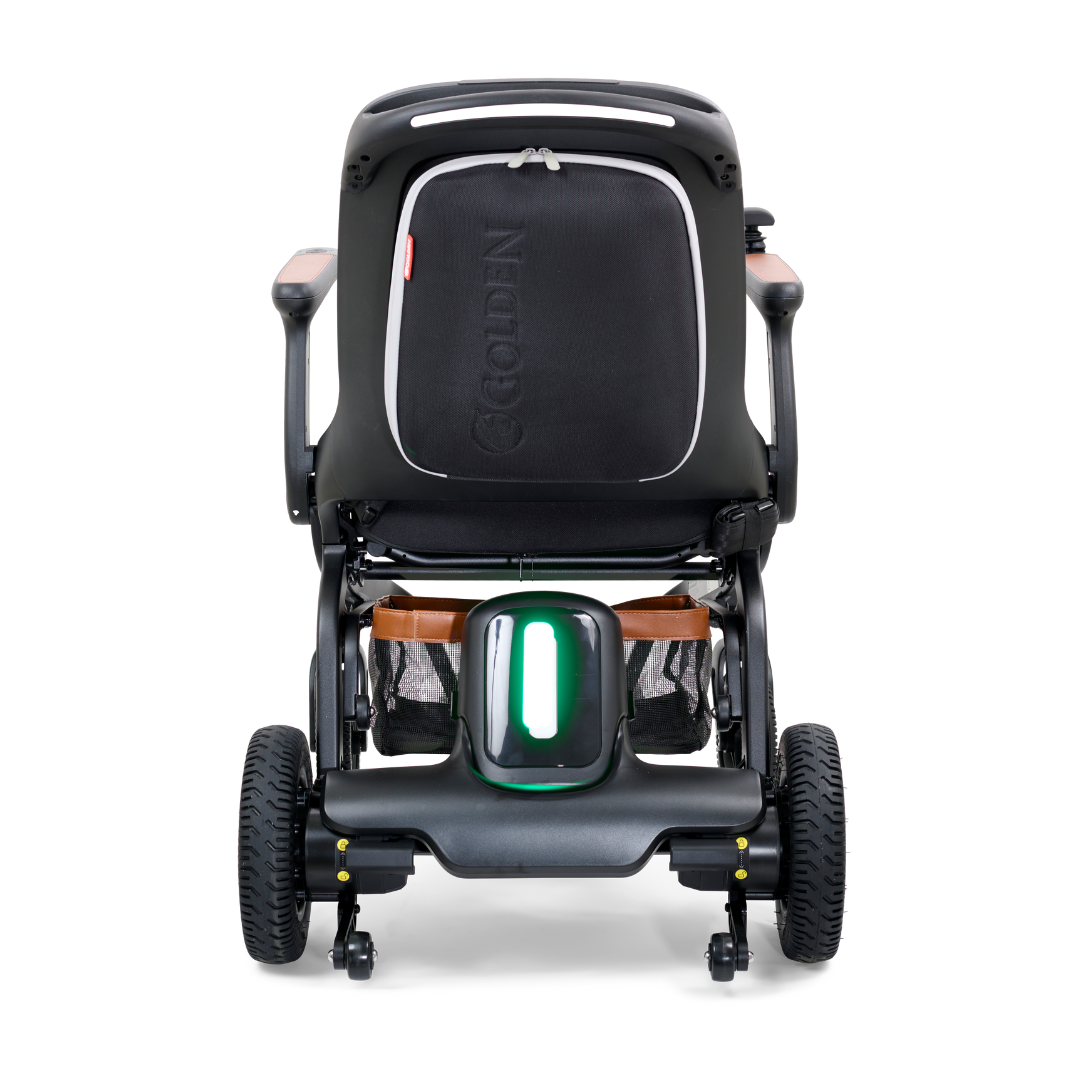 back storage case of the Golden Tech Ally Folding Power Wheelchair