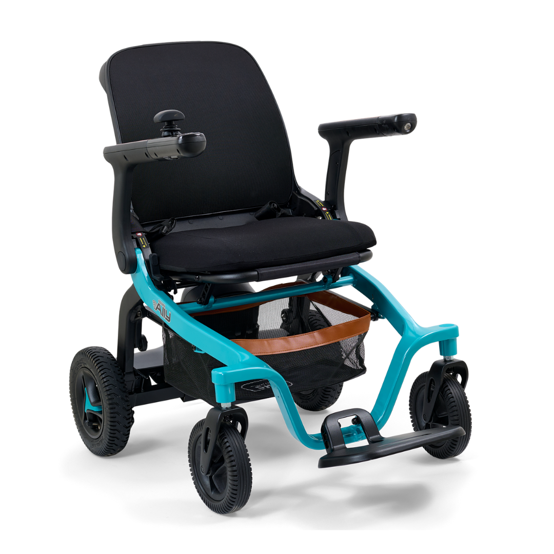 Golden Tech Ally Folding Power Wheelchair with Mobile App Control Teal