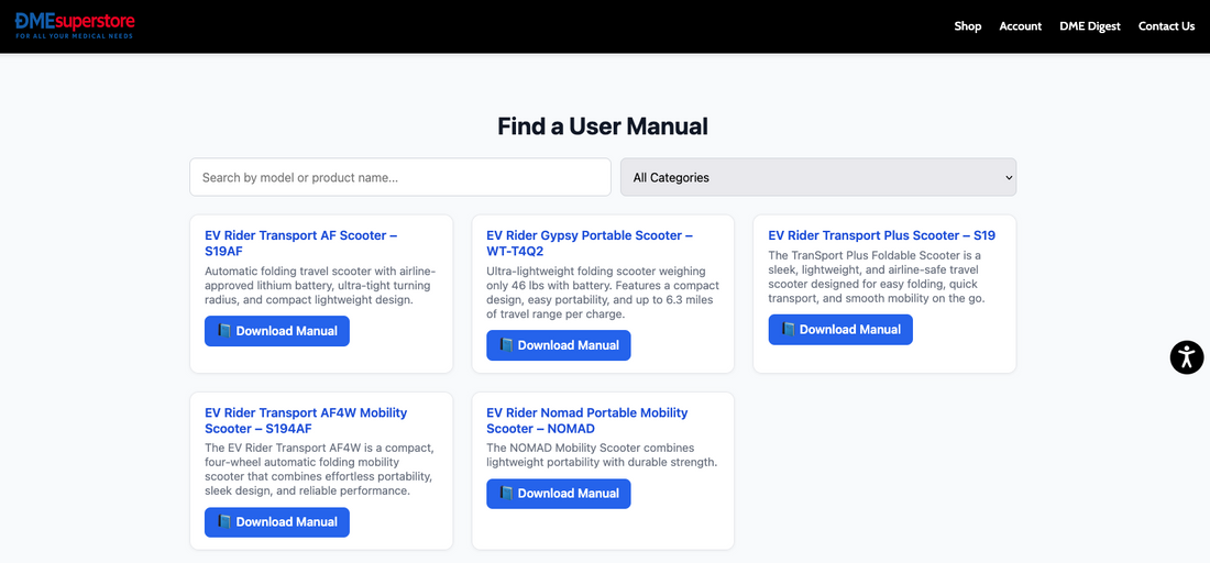 DME Superstore Launches New Searchable User Manual Database