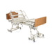 The Alterra 1385 Hi/Low Long-Term Care Hospital Bed features an adjustable metal frame, side rails, wood-look headboard and footboard, and locking caster wheels for improved patient handling and resident safety.