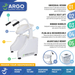 The ArGo Bariatric Electric Toilet Lift - Power Patient Toilet Lifter features armrests with rubber handles, a universal ergonomic seat, quiet rechargeable power lift, and adjustable height for accessible and independent bathroom use.