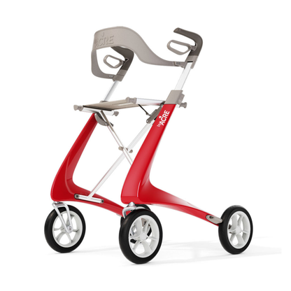 A stylish backrest designed for ByACRE Ultralight Carbon Fiber Rollators, offering added comfort and support while maintaining a sleek, minimalist look.
