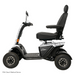 The Pride Baja® Wrangler® 2 Heavy Duty Outdoor Scooter, shown in a side view against a white background, features large wheels, a high backrest, and four-wheel stability. With its sturdy frame for rugged terrain, its an FDA Class II Medical Device ensuring durability and performance.