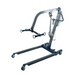 The Bestcare BestLift PL Series Full Body Electric Patient Lift features a blue and gray frame with wheels for easy mobility and a metal arm with sling attachment hooks, helping prevent caregiver back injuries during patient transfers.