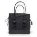 The ByAcre Accessories for Overland Carbon Fiber Rollators features a chic black tote bag with two top handles. Its minimalist, textured design is complemented by side zippers and loop details, offering a sturdy square shape that combines functionality and modern style.