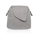 A gray, stylish shoulder bag featuring a structured, triangular flap closure and textured fabric has a small branded tag on the right side. Its labeled as ByAcre Accessories For The Ultralight Carbon Fiber Rollators but lacks essential SEO keywords for optimal visibility.