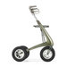 The ByACRE Carbon Overland All-Terrain Rollator is a modern, minimalist trolley with two large black wheels fitted with pneumatic tires and a sleek carbon fiber frame. It has an ergonomically designed handle and compartments for bags and accessories, set against a plain white background.