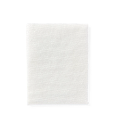 A single Medline CURAD Sterile Nonadherent Dressing Pad is laid flat on a plain white background, featuring a subtle textured pattern and clean edges—ideal for gentle wound care.