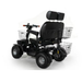 A black Green Transporter Cheeta Ninja All-Terrain HD Scooter Golf Cart with four wheels, two seats, headrests, three wire baskets, and handlebars is shown from the back on a white background; it features a lithium battery.
