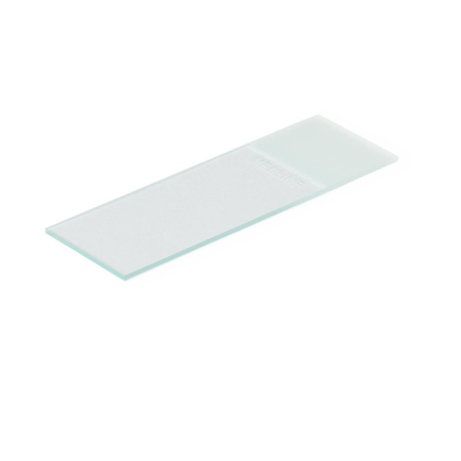 A single Medline ClearValue Glass Microscope Slide is shown at an angle against a white background.