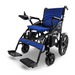 The ComfyGO 6011 Folding Electric Wheelchair is Portable & FAA Approved with Blue cushion blue seat and backrest