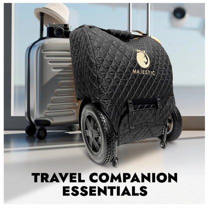 the comfygo powerchair travel bag is similar to a small carry on suitcase and is the perfect travel companion