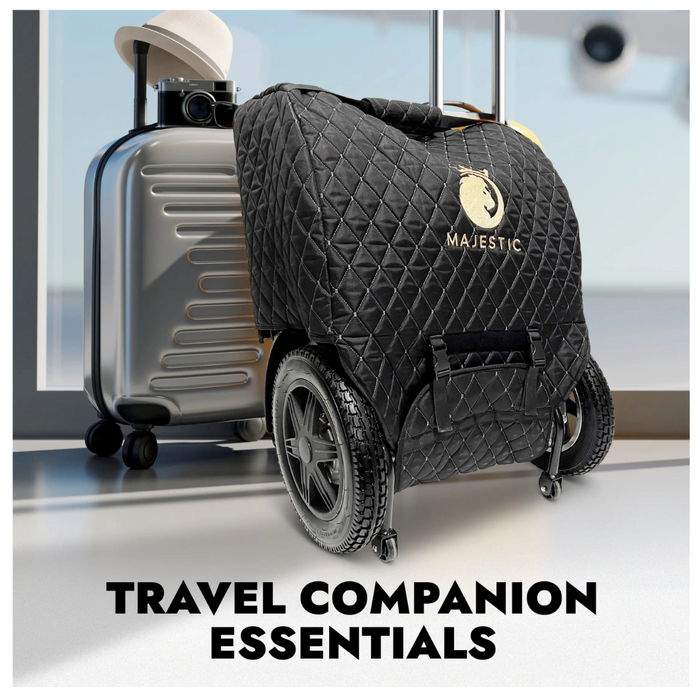 the comfygo powerchair travel bag is similar to a small carry on suitcase and is the perfect travel companion