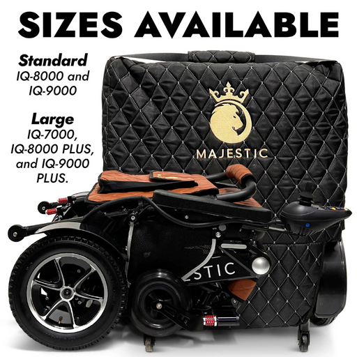 The ComfyGO Electric Wheelchair Travel Bag with Joystick Protection Bag is available in 2 sizes for x series and IQ series powerchairs