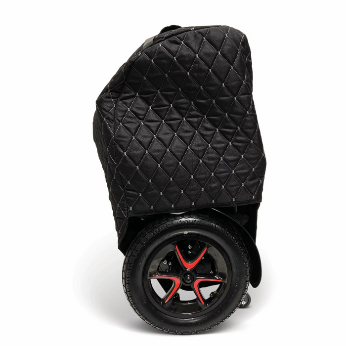 a side view of the comfygo powerchair travel case shows how compact the unit really is