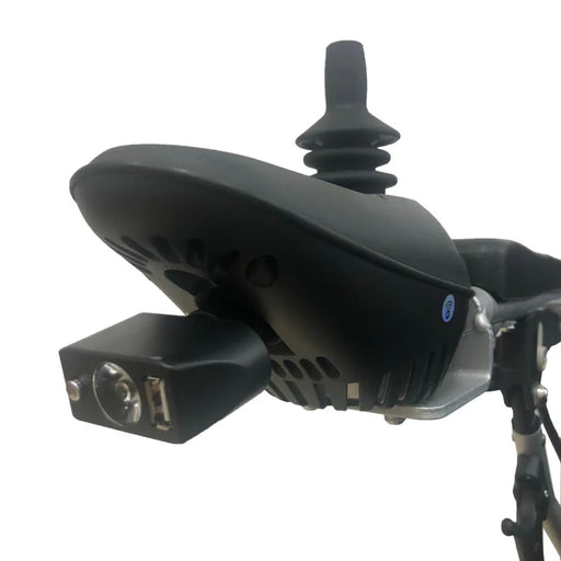 The ComfyGO Headlight and USB Connector For Electric Wheelchairs trned off