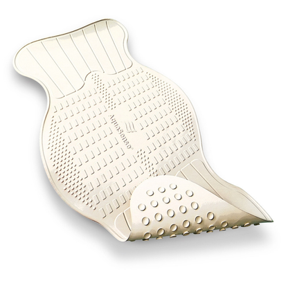 The Drive AquaSense Bath Mat - Contoured Regular Size is shown on a white background. Its non-slip underside offers extra grip, similar to safety features designed for fall prevention in the bath.